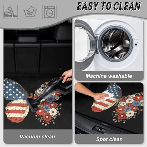 Patriotic Butterfly Print Work Trunk Mat Heavy Duty Foldable Cargo Liner - Image 5