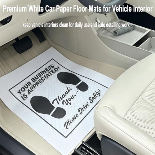 White Car Paper Floor Mats :100Pcs Disposable Floor Cars Auto Vehicles - Image 2