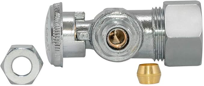 Eastman 1/4 Inch OD x 5/8 Inch OD Quarter Turn Angle Stop Valve, Brass Plumbing - Image 6