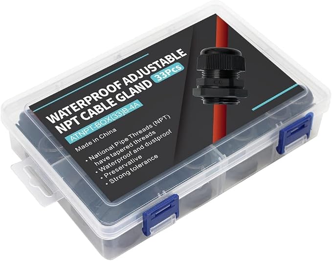 Electrical Conduit Fittings 33 Pack Adjustable 3-18mm Nylon PA66 Cable Glands - Image 7