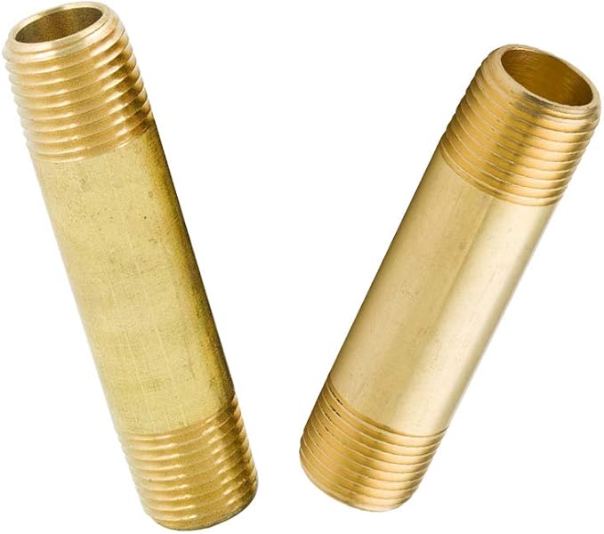 Brass Long Nipple, 1/4" NPT Male x 1/4" NPT Male Pipe Fitting by Legines