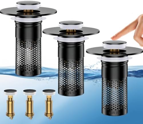 Bathroom Sink Drain Strainer, Universal Pop-Up Sink Stopper Hair Catcher by Mengine