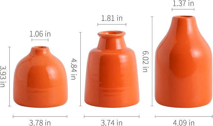 Small Vase Set of 3 for Modern Home Decor, Ceramic Vases for Centerpieces - Image 5