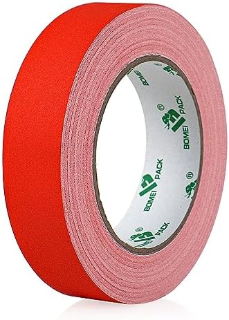 BOMEI PACK Red Gaffer Tape, Matte Non-Reflective, 1inch x 30yds No Residue Hand by BOMEIPACK