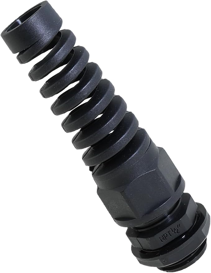 Heyous 2PCS NPT 1/2 Inch IP68 Waterproof Cable Gland Bend Relief Spiral Strain - Image 3