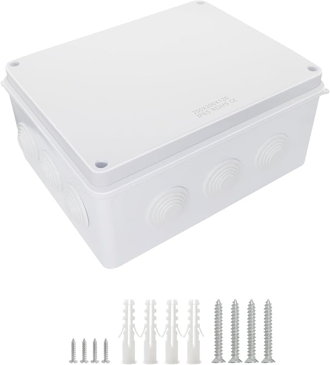 Junction Box, ABS Plastic IP65 Waterproof and Dustproof, Universal Electrical by LeMotech