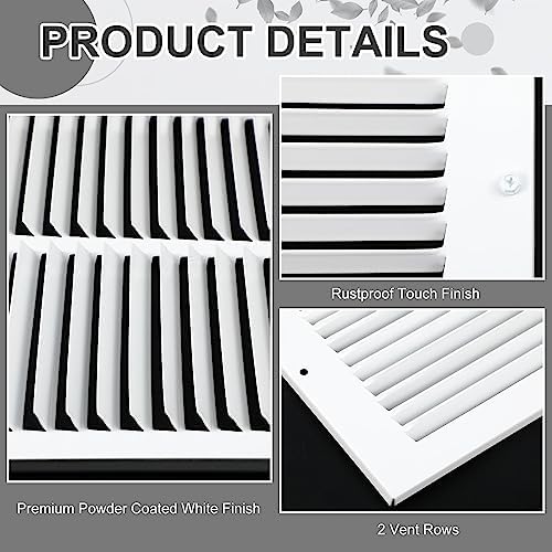 Pelopy 14 x 6 Inch 6 Pack Return Air Grille Vent Covers & 12 Screw - Image 3