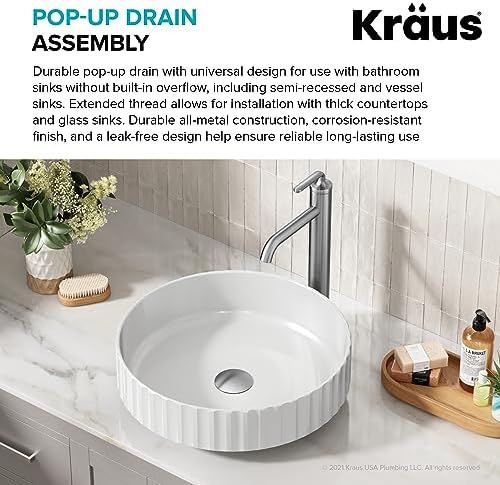 KRAUS Pop-Up Drain in Chrome - Image 4