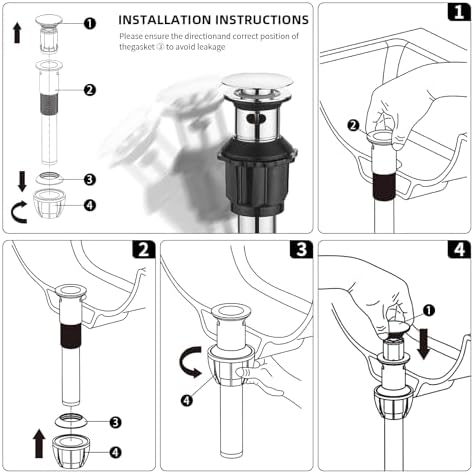 Pop Up Sink Drain Assembly - Image 6