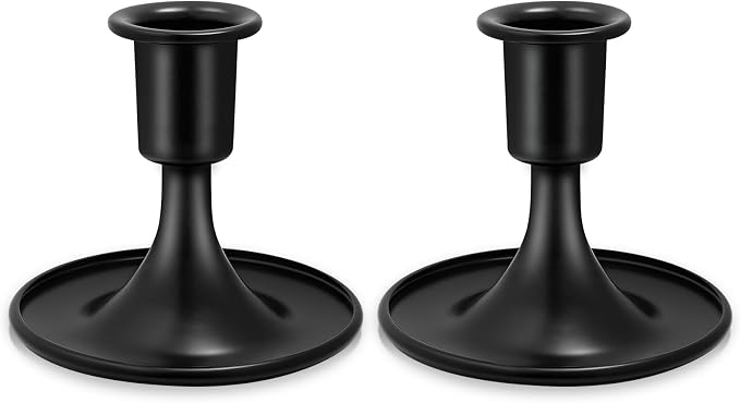 Candlestick Holders 2 PCS Short Metal Taper Candle Holders, KSWING Black Candle by Unknown