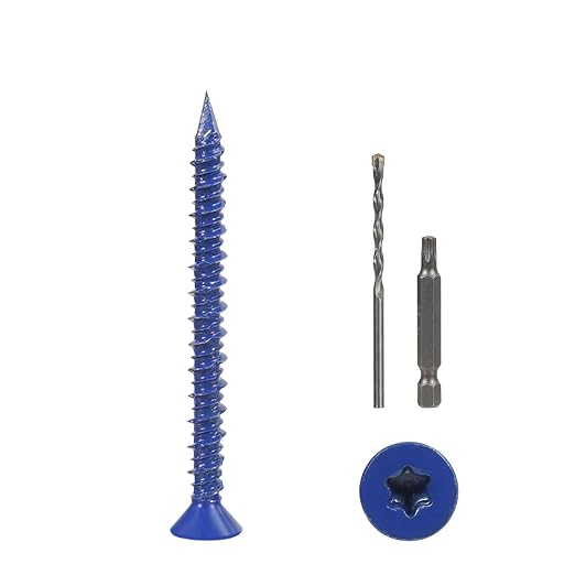 CHENGFIX Concrete Screws Kit, 5 Sizes, Flat Head, Torx Drive, by Unknown