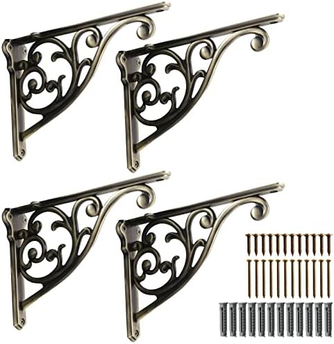 Khtumeware Ornate Decorative Shelf Brackets, 5-inch Small wall Mounted Shelving by khtumeware