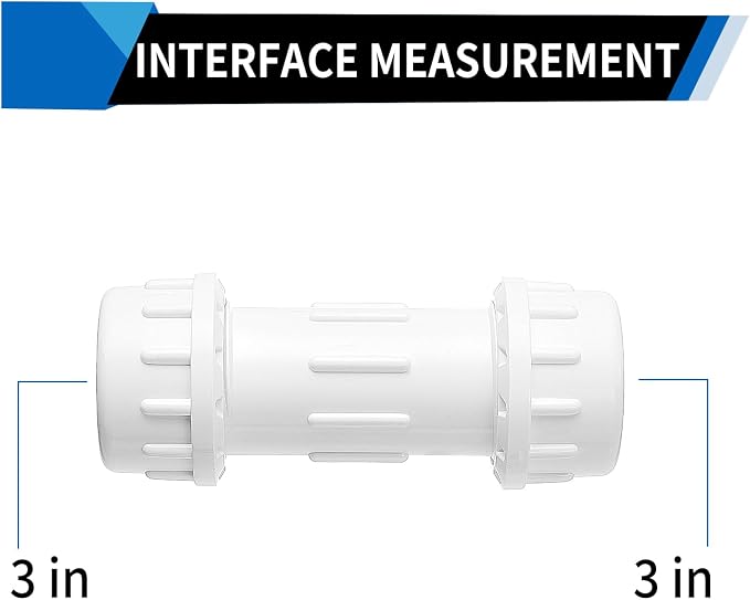 DONWARE 3" PVC Compression Coupling Cople de compresión PVC | Pipe Fittings - Image 3