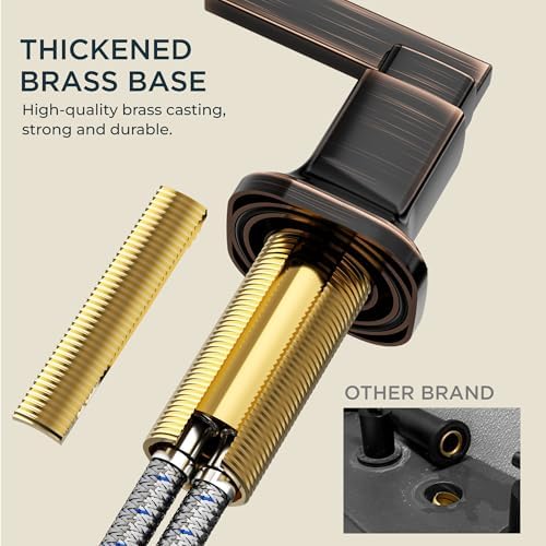 FORIOUS Bathroom Faucet 3 Hole Widespread Sink Faucets Oil Rubbed Bronze - Image 6