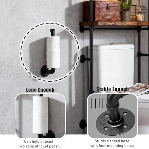 Wall Mount Industrial Pipe Paper Towel Holder, Heavy-Duty DIY Rustic Vintage - Image 4