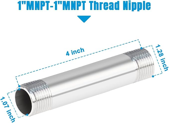 Quickun 304 Stainless Steel Nipple Pipe Fitting - Image 2