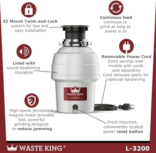 Waste King Garbage Disposal for Kitchen Sink - Image 3