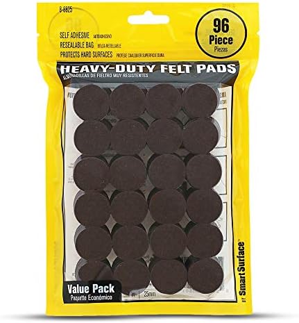 Smart Surface 8825 Heavy Duty Self Adhesive Furniture Felt Pads 1-Inch Round by Smart+Surface+Products