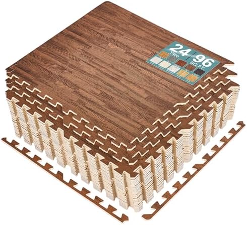 Sorbus Wood Grain Floor Tiles Foam Mat EVA Interlocking Mats Tile 3/8-Inch by Sorbus