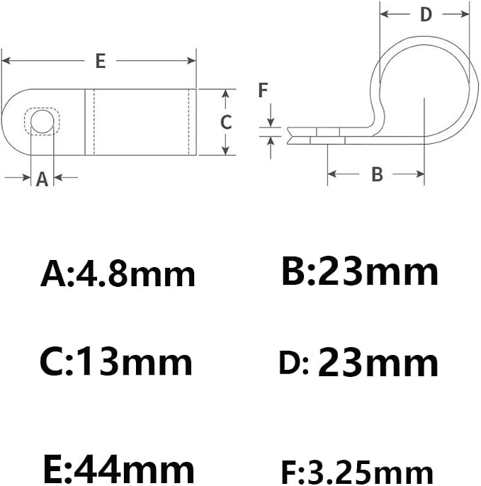 50Pcs 1 Inch R-Type Nylon Cable Clamps - Image 6
