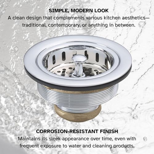 Westbrass A2165-26 4-1/4" OD Post Style Large Kitchen Basket Strainer - Image 6