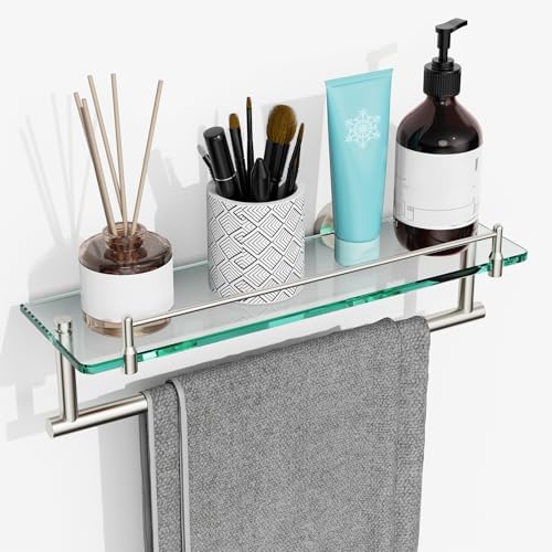 Floating Tempered Glass Bathroom Shelf by HOMELIFE