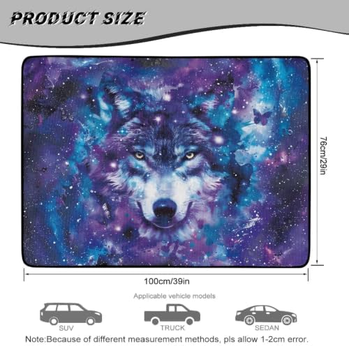 ELEQIN Galaxy Purple Wolf Car Trunk Mat Cargo Liner - Image 7