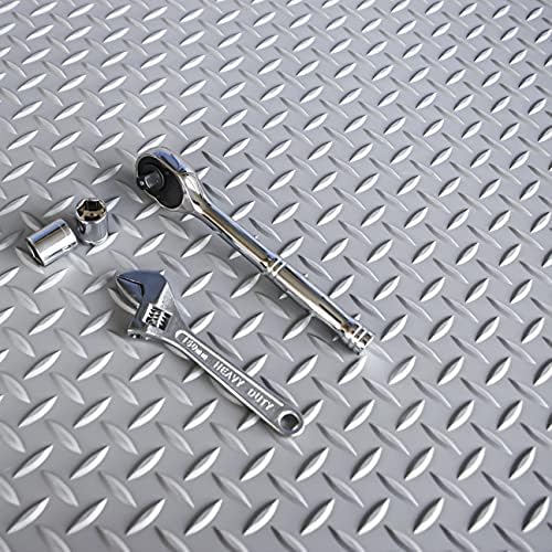 Workforce Vinyl Diamond Plate Commercial Grade Matting, Heavy Duty Floor Mat - Image 4
