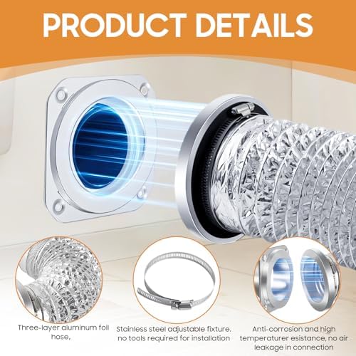 3.3ft 4" Magnetic Dryer Vent Coupling & Hose DV180 Airtight Seal Dryer Vent - Image 5