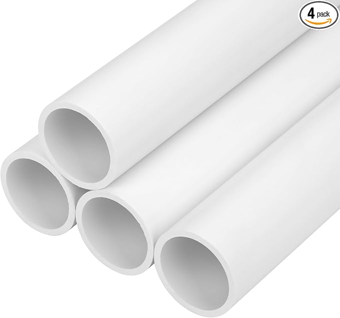 4Pcs 1-1/2 Inch PVC Pipe 34" Long White Sch40 Industrial PVC Pipes by CKVIHAV