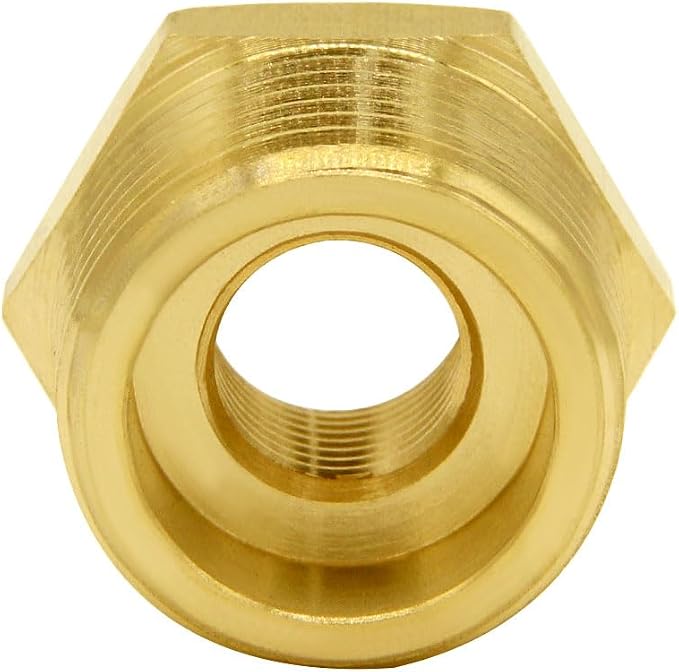 Joywayus 2Pcs Brass Reducing Hex Bushing 3/4" NPT Male to 1/8" NPT Female | - Image 4