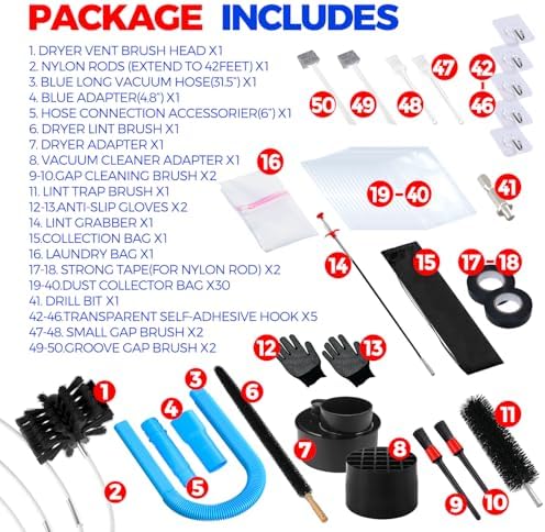 Holikme 42FT Dryer Vent Cleaner Kit 50Pcs - Image 6
