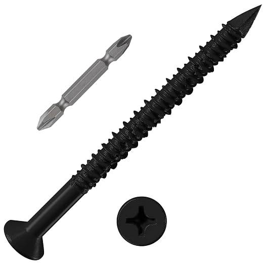 WenSilon 3/16" x3-3/4 Black Concrete Screw Anchor Black Flat Head by Wensilon