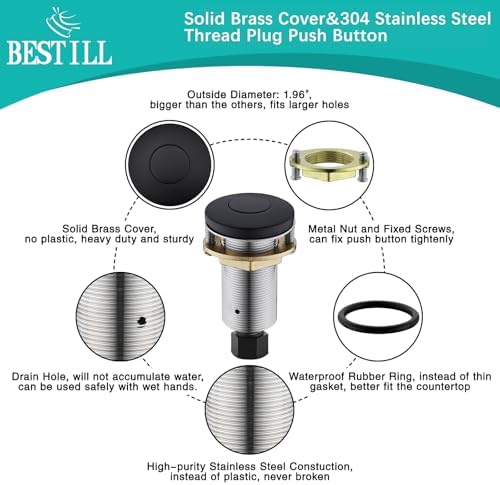 BESTILL Sink Top Garbage Disposal Air Switch Button - Image 2