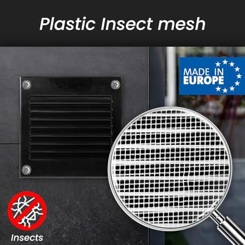 Repa Market 2-Pack Air Vent Cover 16x6 Inch Black Galvanized Steel Louvered - Image 4