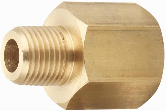 Brass Pipe Fitting Adapter, 1/8" NPT Male x 1/4" NPT Female - Image 9