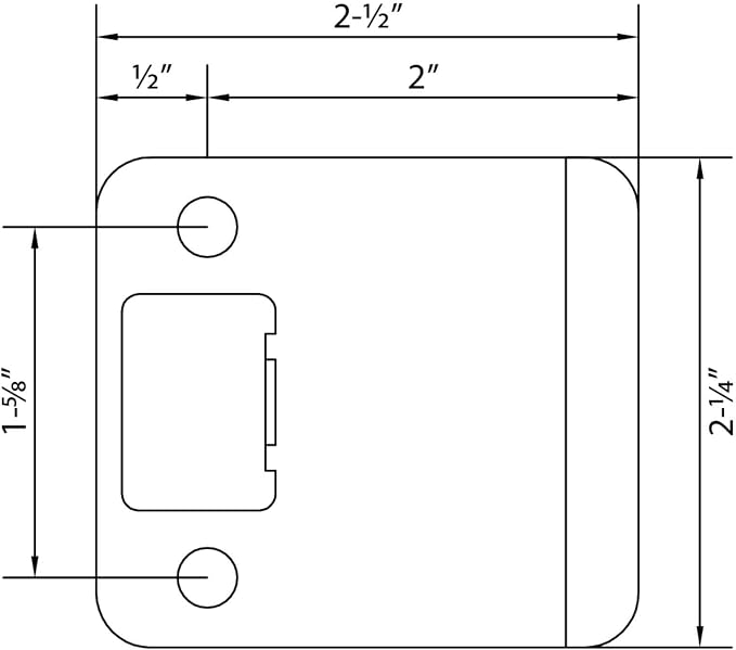 Round Corner Extended Lip Strike Plate, 2-1/4" x 2", Matte Black - Image 3