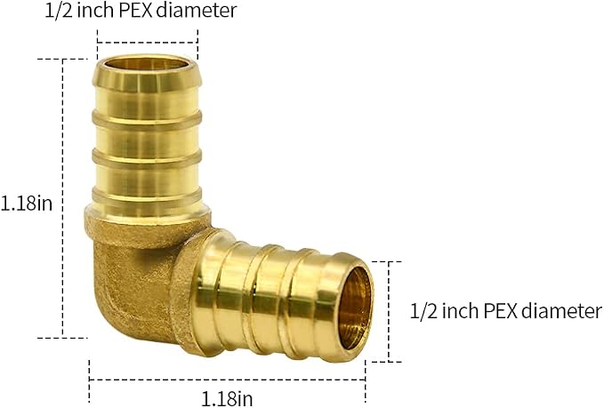 25 Pack 1/2“ PEX Fittings, Brass Fitting | - Image 3