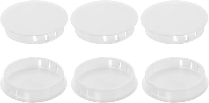 uxcell 6Pcs Plastic Hole Plugs, 50mm Flush Type Panel Plugs, Round Snap by uxcell
