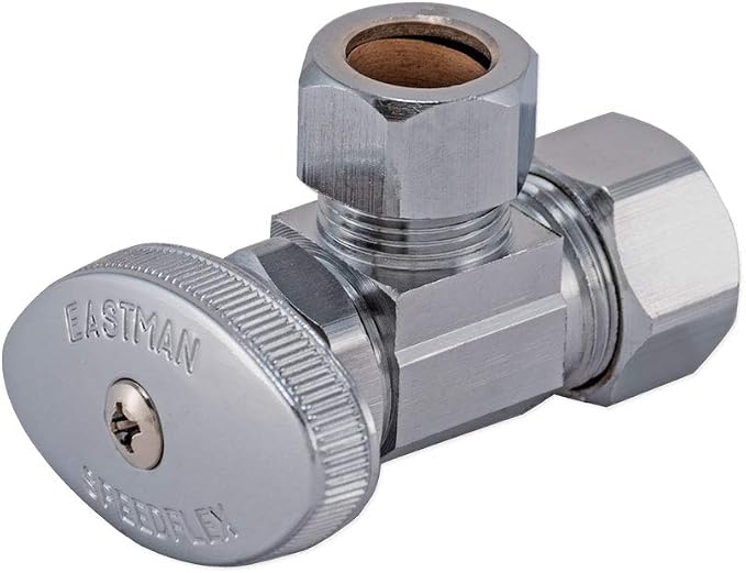 Eastman 1/2 Inch OD Compression x 5/8 Inch OD Compression Multi-Turn Angle Stop by Eastman