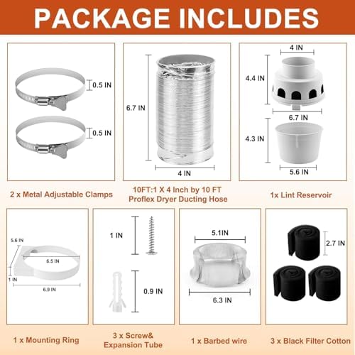 TDIDVKZW Indoor dryer vent kit 10 Ft 3 in 1 Filter Bucket - Image 2