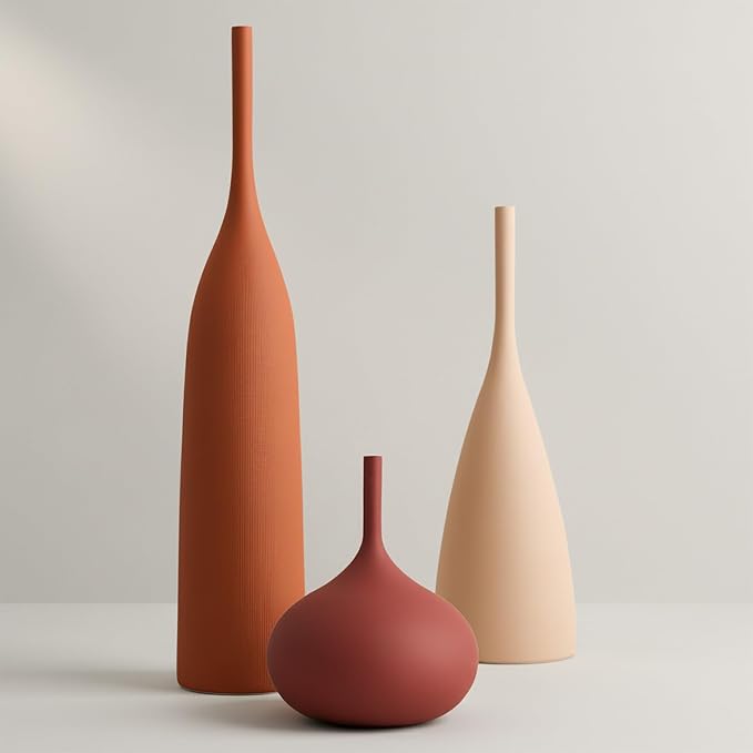 Ceramic Vases Set of 3, Modern Boho Vases by DecoVlog