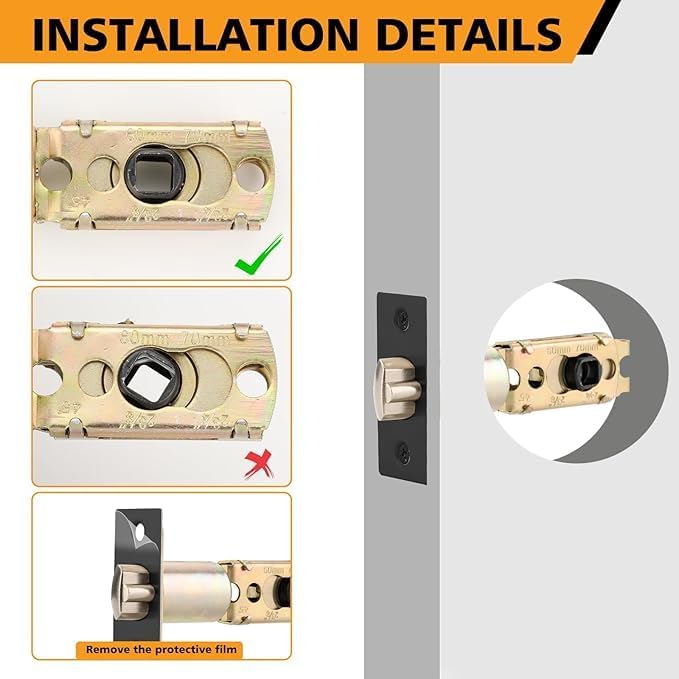 Adjustable Tubular Door Latch 60/70mm, Heavy Duty Interior Door Lock - Image 9