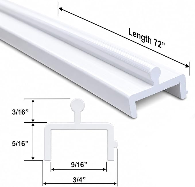 Sliding Screen Door Bottom Track, Extra-Wide 3/4" Profile- 72" Length - Image 2