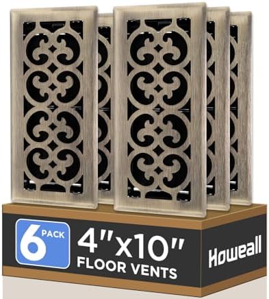 Howeall 4x10 Inches 6 Pack Heavy Duty Walkable Floor Register by Howeall