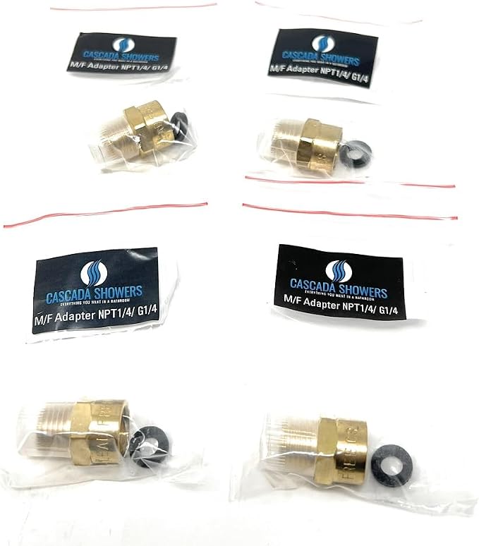 Cascada 1/4" G Thread Female to NPT Male Lead-Free Adapter | Brass Pipe Fitting - Image 3