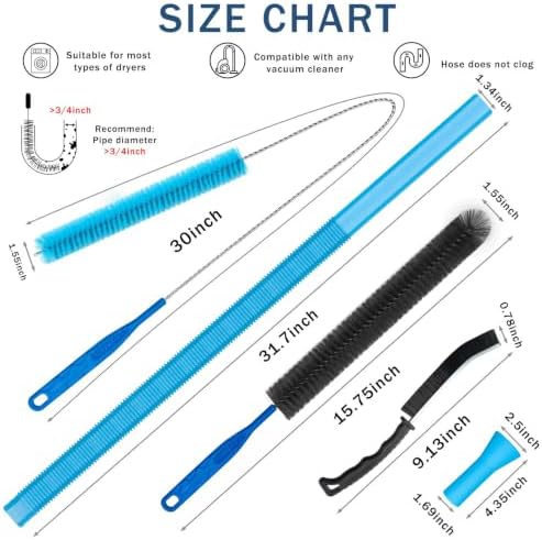 4 Pieces Dryer Vent Cleaner Kit | Vacuum Hose Lint Trap Clean Tool - Image 2