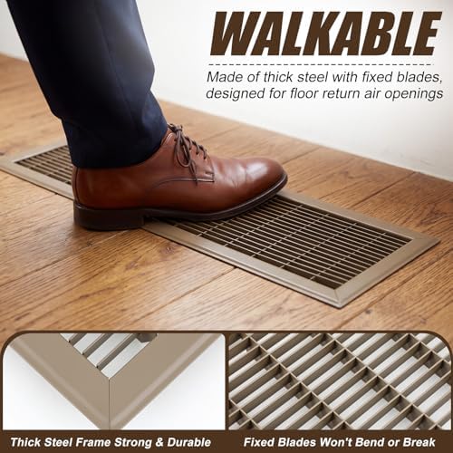 1 Pack 30" x 8" Floor Register Covers, Heavy Duty Steel Walk-on Return Air - Image 4