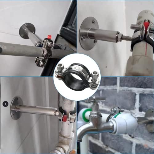 2 Pack Pipe Supports, 304 Stainless Steel Wall Mount Ceiling Mount Pipe Bracket - Image 7
