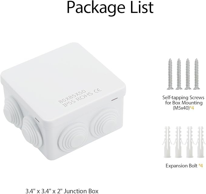 ABS Plastic Dustproof Water Resistant IP55 Junction Box Universal Electrical - Image 9